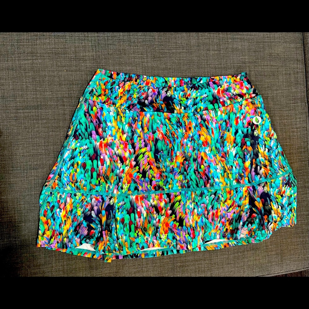 Bright, colorful tennis/pickleball skirt